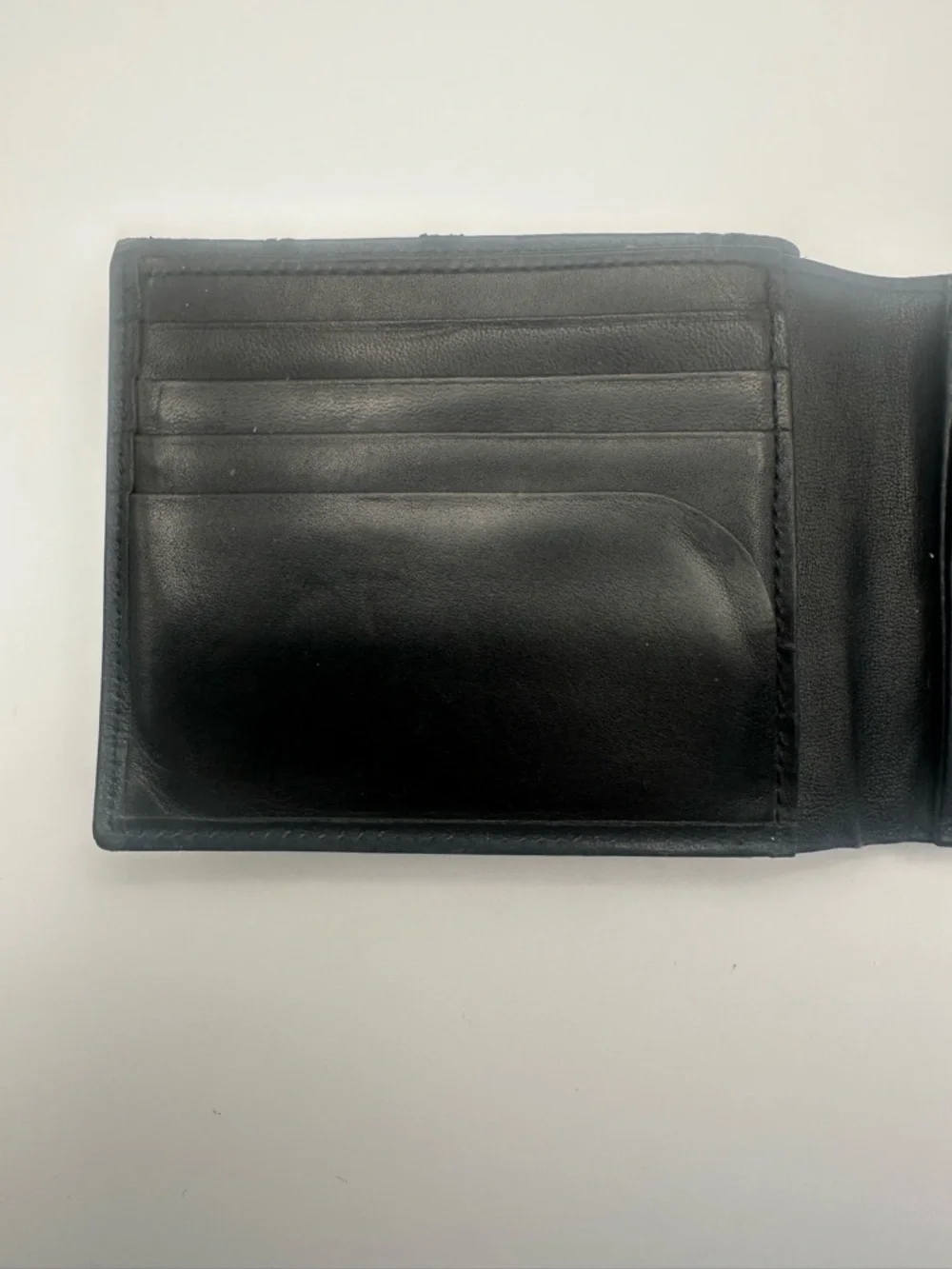 Burberry Black Leather Wallet Bifold Plaid Check Folding Card Coin Black Label